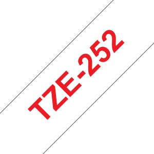 Tape 24mm Lami Red On White (tze-252)