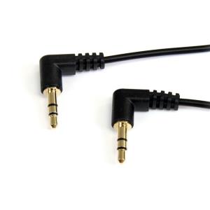 Slim 3.5mm Right Angle Stereo Audio Cable - M/m 1m