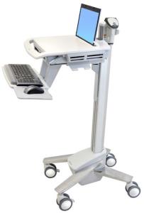 Styleview Emr Laptop Cart Non-powered Sv40 (white Grey And Polished Aluminum)