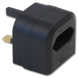 Euro 2 Pin Euro To 3 Pin Uk Plug Converter, Black