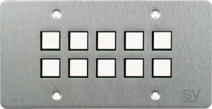 Euro 10 Button Keypad Ctrl 2-gang Brush Alum Face Rs232/ir